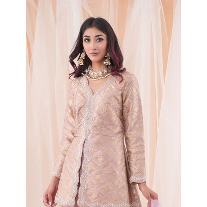 Farha Syed Lavender Peplum Sharara (Set of 3)