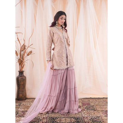 Farha Syed Lavender Peplum Sharara (Set of 3)