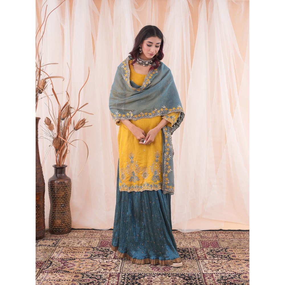 Farha Syed Multi Colour Kurta And Skirt (Set of 3)