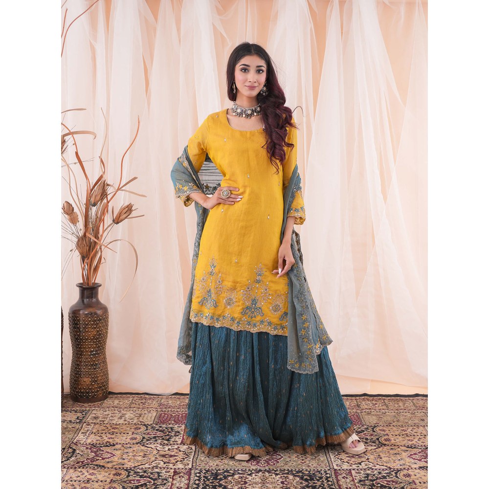 Farha Syed Multi Colour Kurta And Skirt (Set of 3)