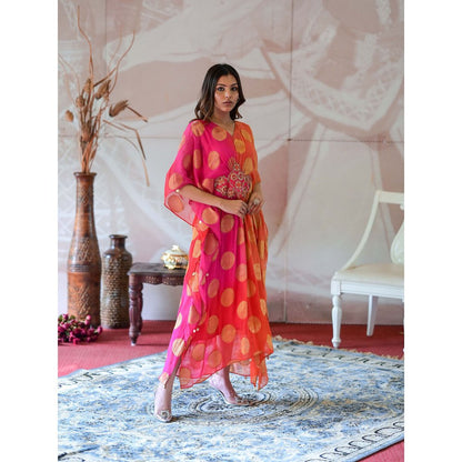 Farha Syed Multi-Colour Kaftan with Separate Lining (Set of 2)
