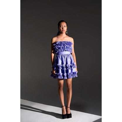 KANGANA TREHAN Purple Ruffled Tube Dress