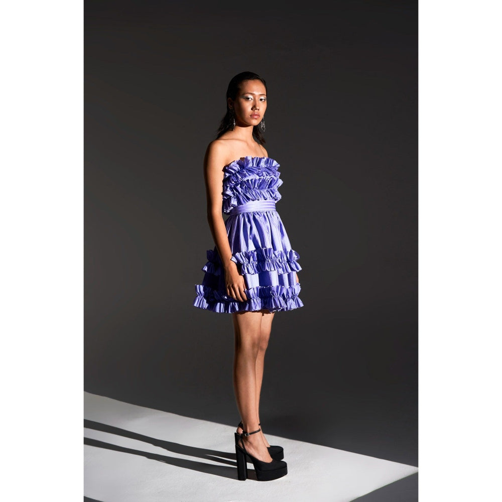 KANGANA TREHAN Purple Ruffled Tube Dress