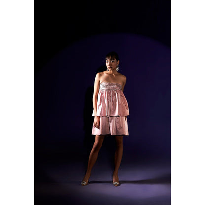 KANGANA TREHAN Pink Layered Tube Dress