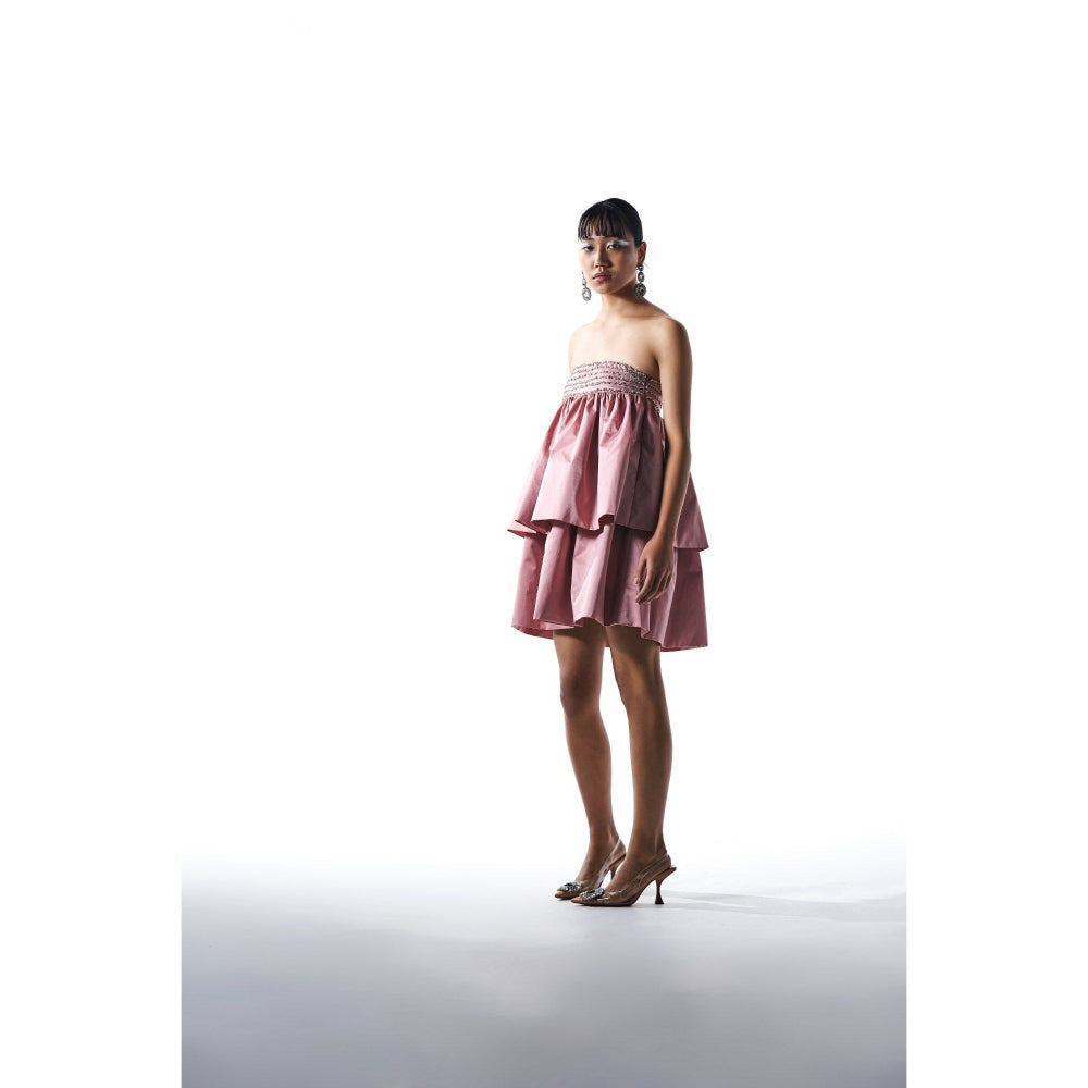 KANGANA TREHAN Pink Layered Tube Dress