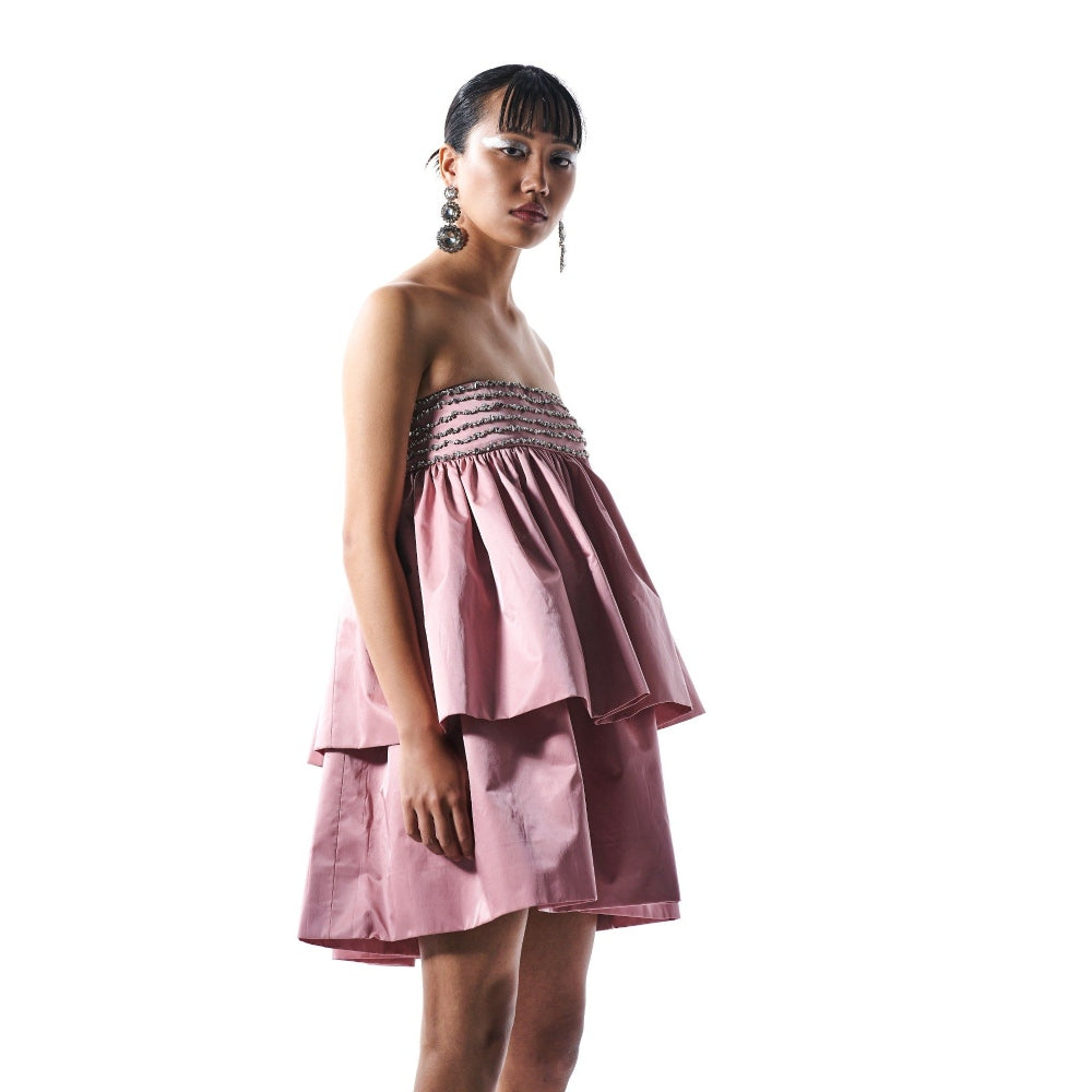 KANGANA TREHAN Pink Layered Tube Dress