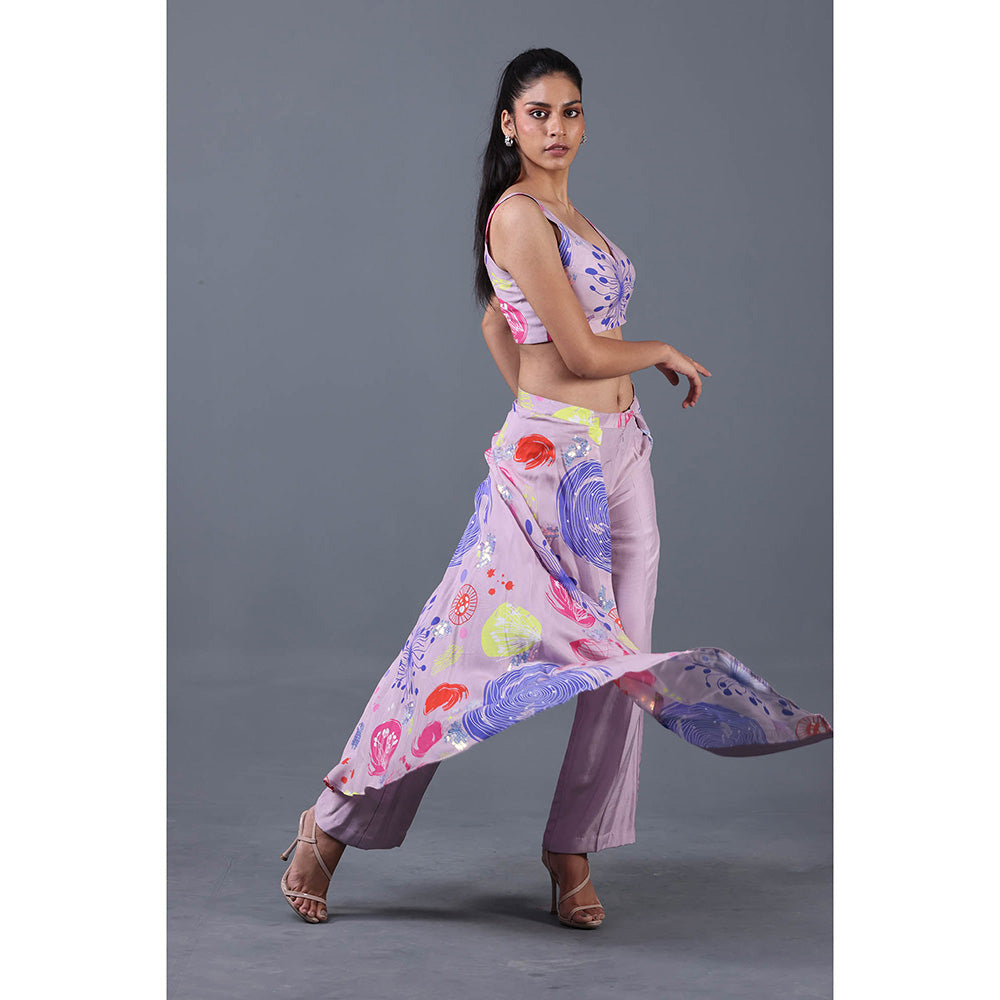 GAGAN VOHRA Citrus Reef Style Co-Ord Set - Lavender