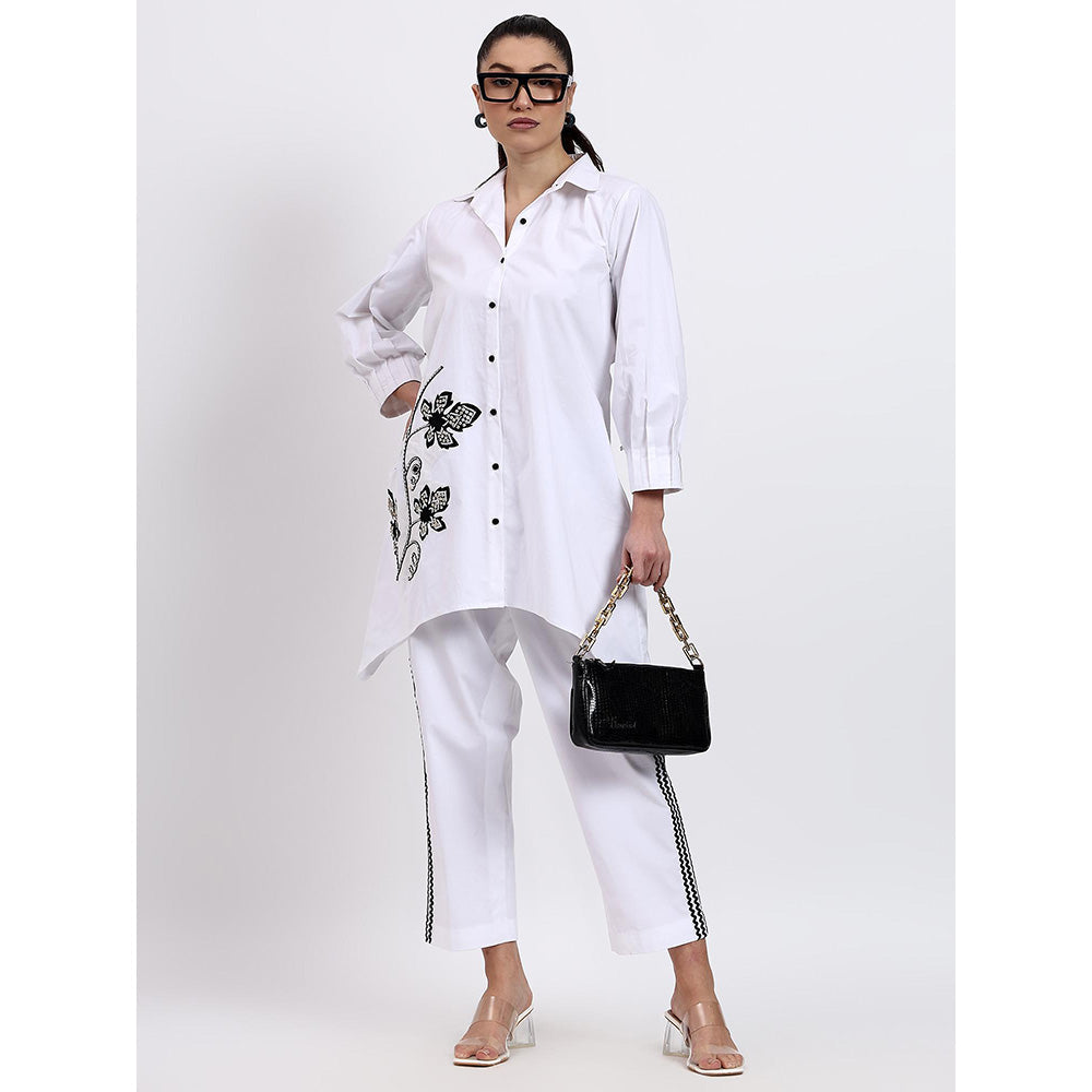 GAGAN VOHRA Womens Embroidered White Co-Ord Set