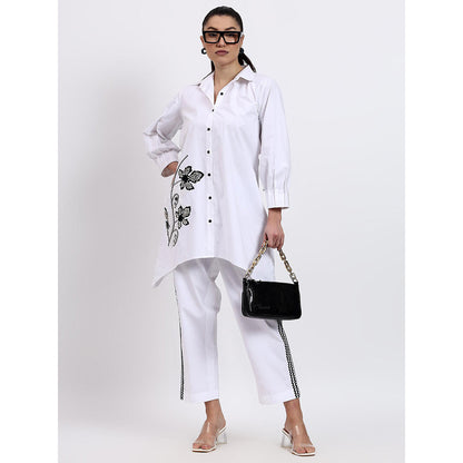 GAGAN VOHRA Womens Embroidered White Co-Ord Set