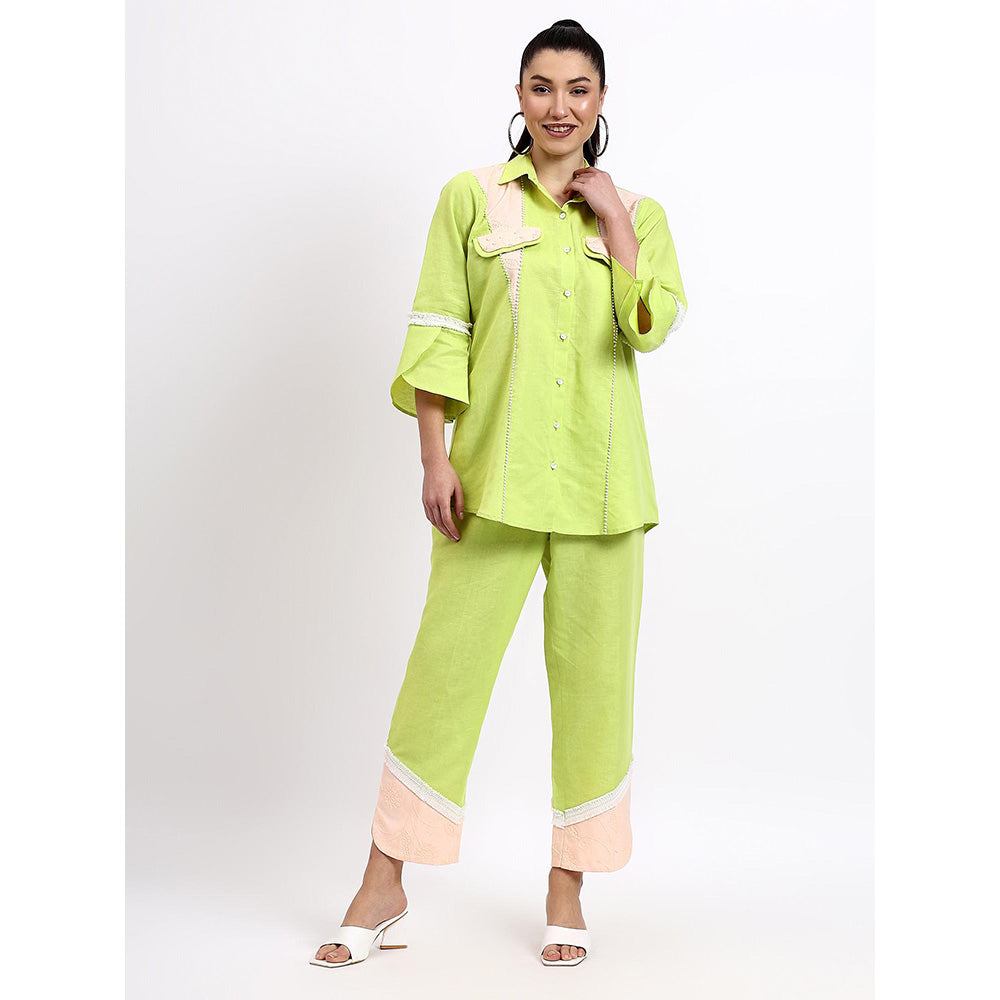 GAGAN VOHRA Womens Sequined Green Co-Ord Set