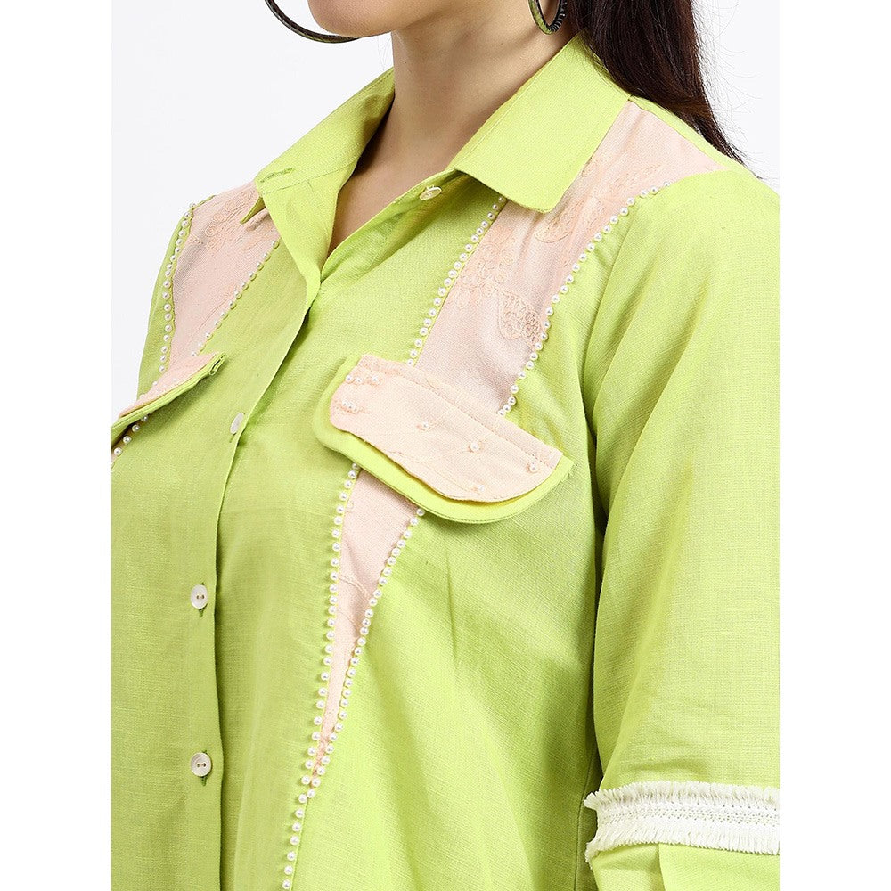 GAGAN VOHRA Womens Sequined Green Co-Ord Set