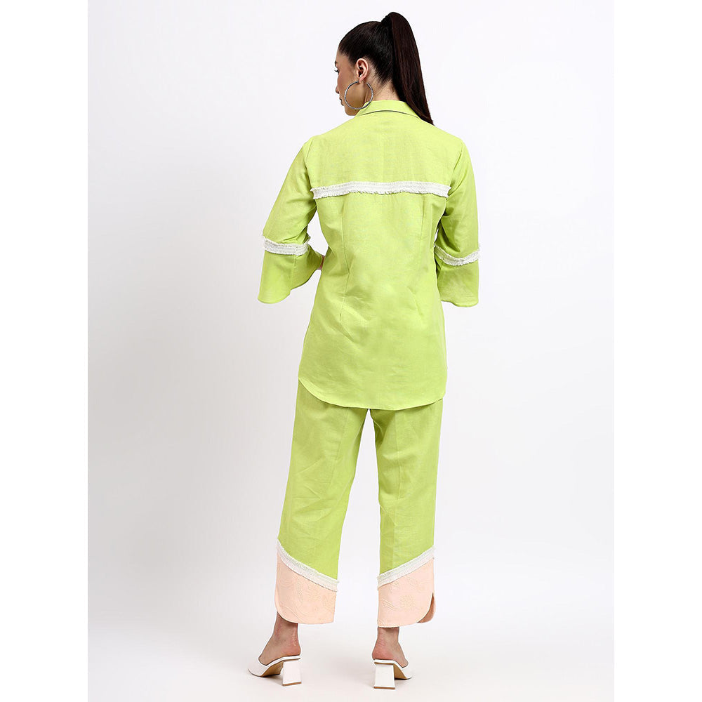 GAGAN VOHRA Womens Sequined Green Co-Ord Set