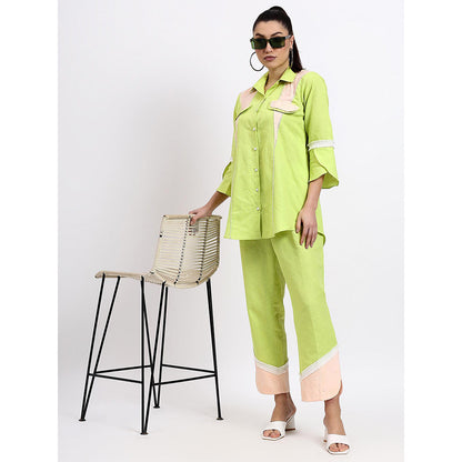 GAGAN VOHRA Womens Sequined Green Co-Ord Set