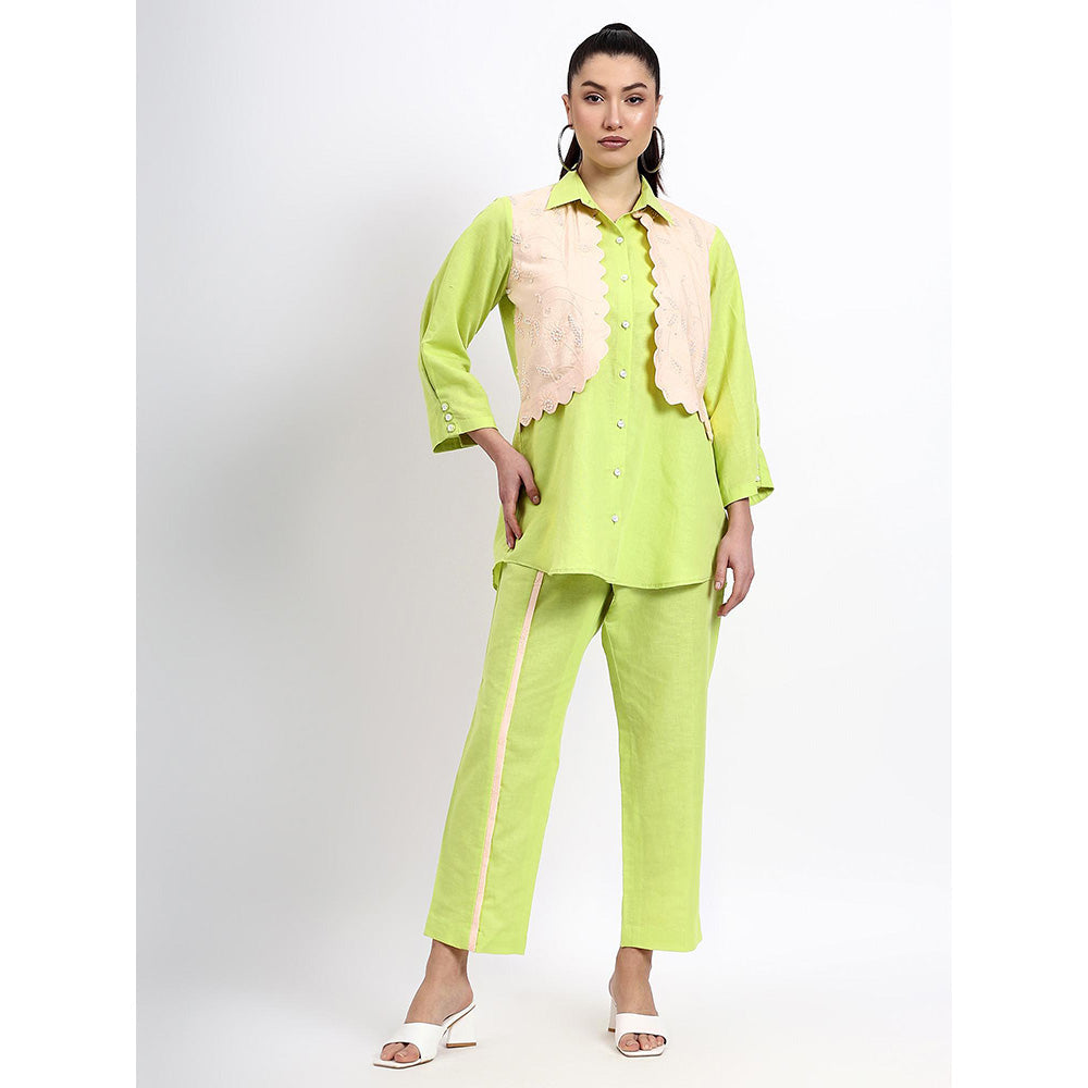 GAGAN VOHRA Womens Sequined Green Co-Ord Set