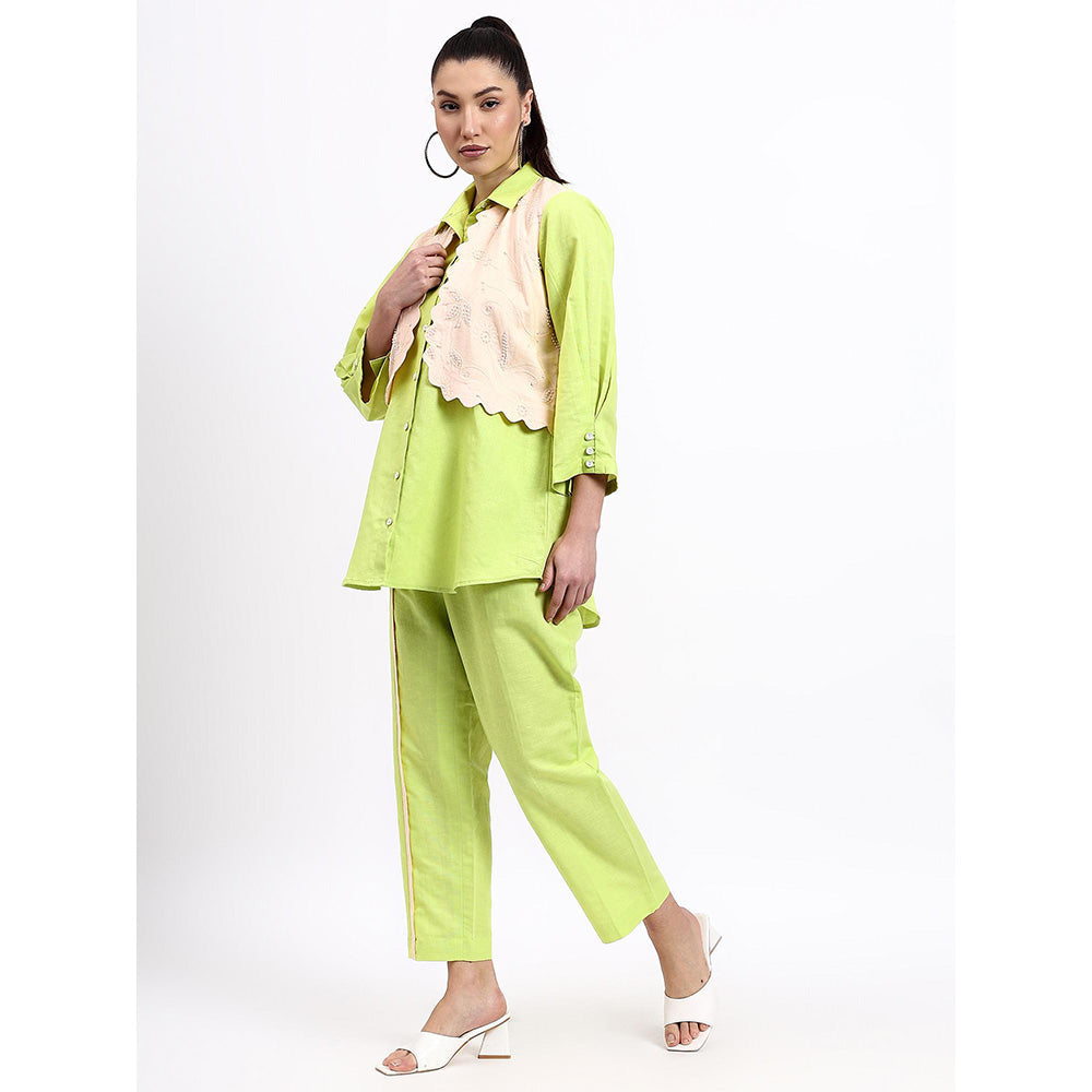 GAGAN VOHRA Womens Sequined Green Co-Ord Set