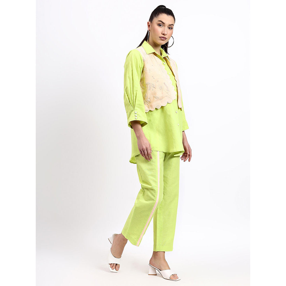 GAGAN VOHRA Womens Sequined Green Co-Ord Set