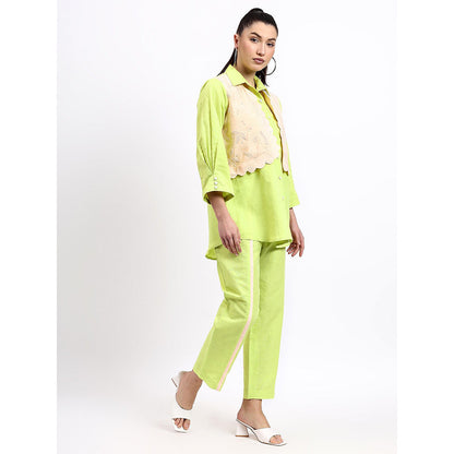 GAGAN VOHRA Womens Sequined Green Co-Ord Set