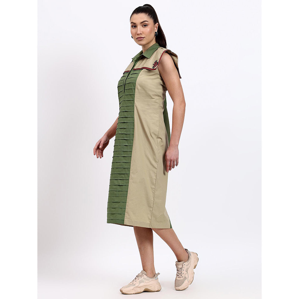 GAGAN VOHRA Womens Colorblock Olive Dress