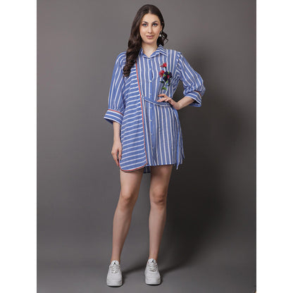 GAGAN VOHRA Womens Stripes Blue Dress