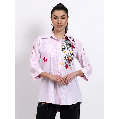 GAGAN VOHRA Womens Embroidered Pink Shirt