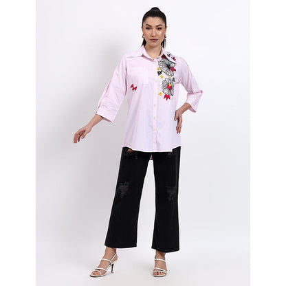 GAGAN VOHRA Womens Embroidered Pink Shirt