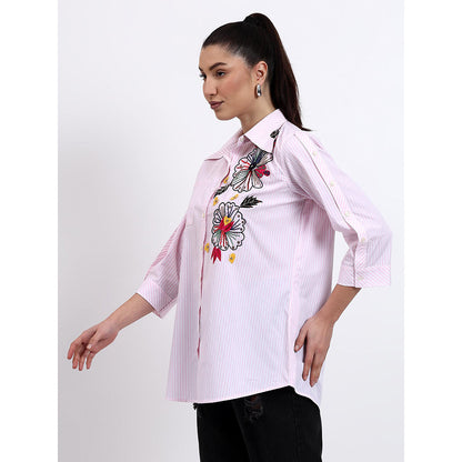 GAGAN VOHRA Womens Embroidered Pink Shirt