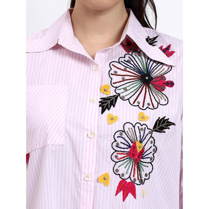 GAGAN VOHRA Womens Embroidered Pink Shirt