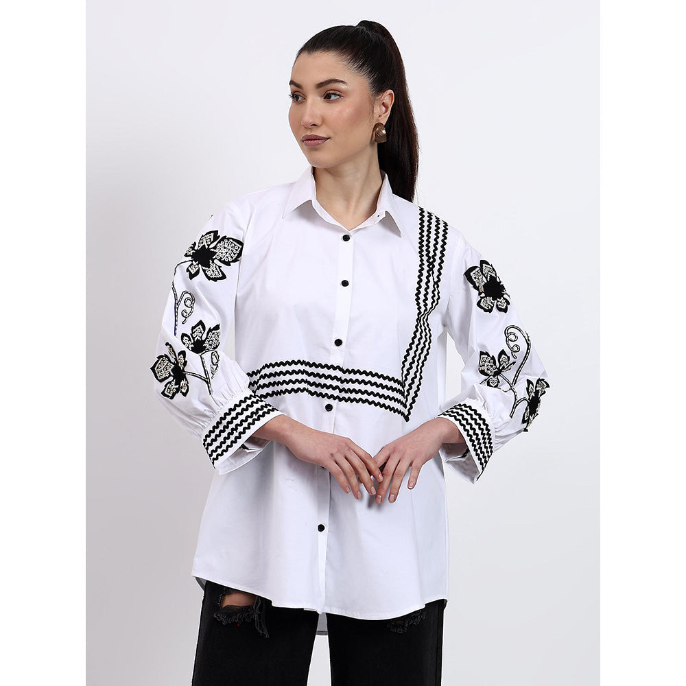 GAGAN VOHRA Womens Embroidered White Shirt