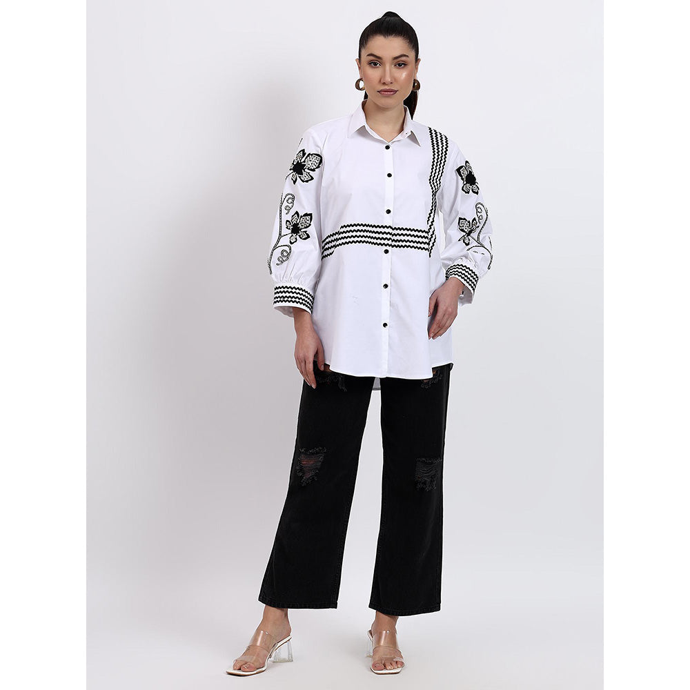 GAGAN VOHRA Womens Embroidered White Shirt