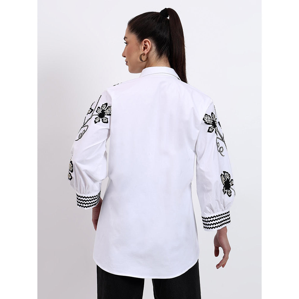 GAGAN VOHRA Womens Embroidered White Shirt