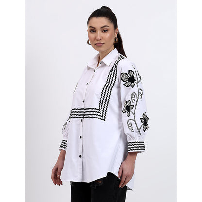 GAGAN VOHRA Womens Embroidered White Shirt