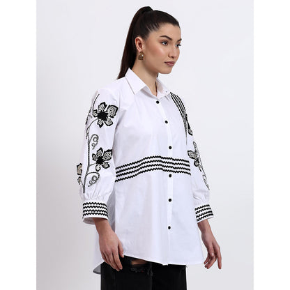 GAGAN VOHRA Womens Embroidered White Shirt