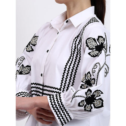 GAGAN VOHRA Womens Embroidered White Shirt
