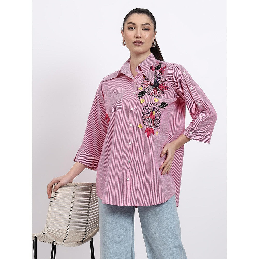 GAGAN VOHRA Womens Embroidered Pink Shirt
