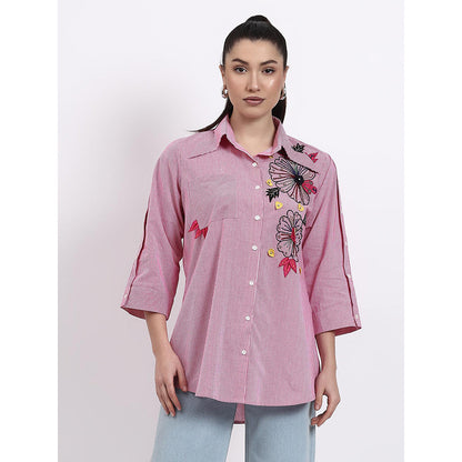 GAGAN VOHRA Womens Embroidered Pink Shirt