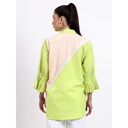 GAGAN VOHRA Womens Embroidered Green Shirt
