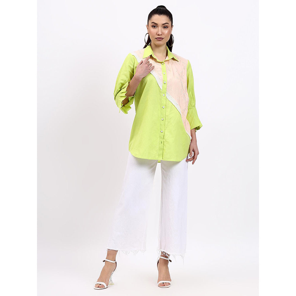 GAGAN VOHRA Womens Embroidered Green Shirt