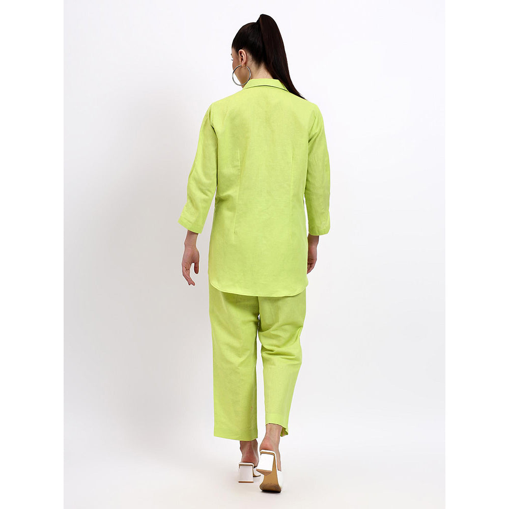 GAGAN VOHRA Womens Embroidered Green Shirt