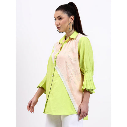 GAGAN VOHRA Womens Embroidered Green Shirt