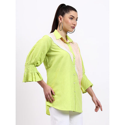 GAGAN VOHRA Womens Embroidered Green Shirt