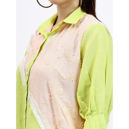 GAGAN VOHRA Womens Embroidered Green Shirt