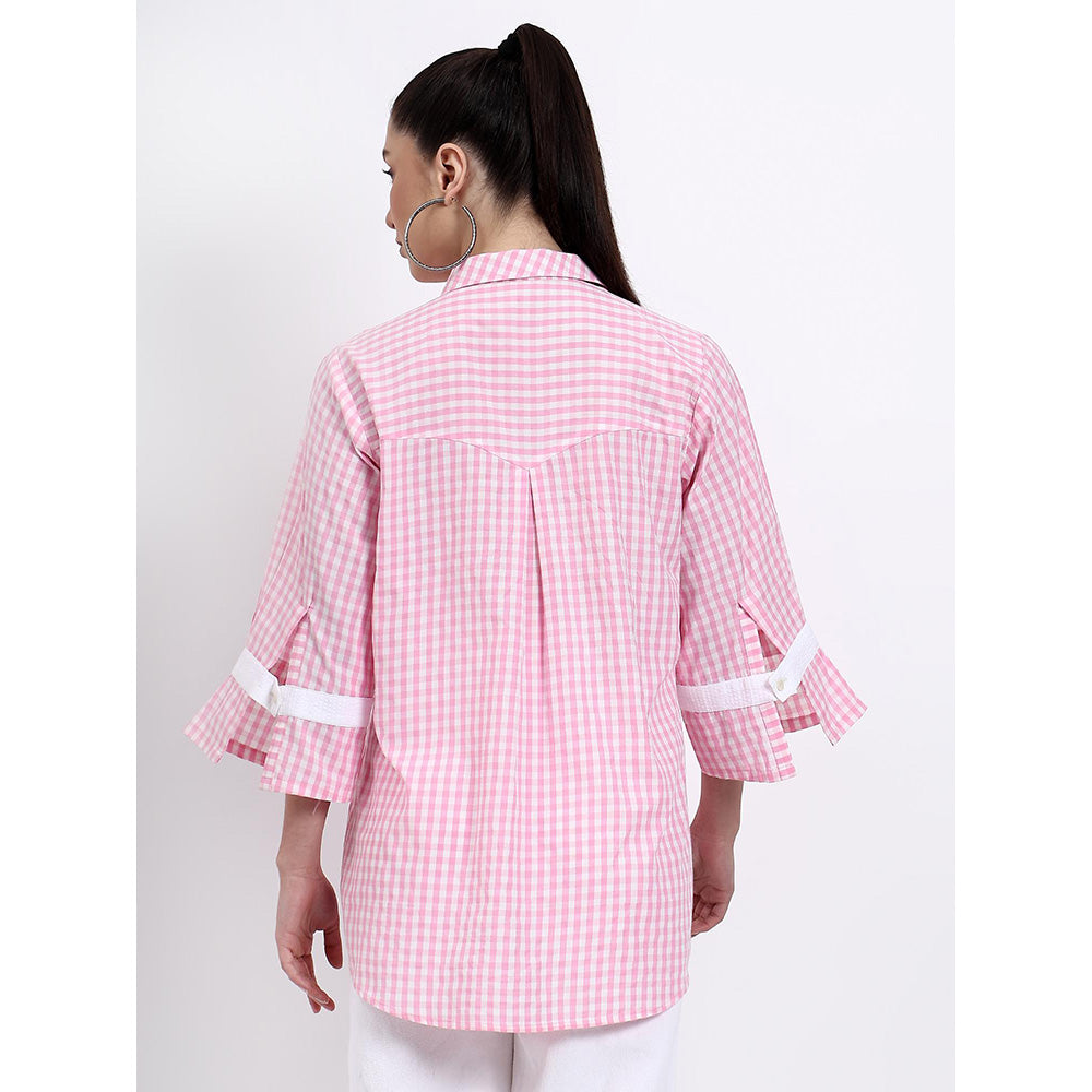 GAGAN VOHRA Womens Checks Pink Shirt