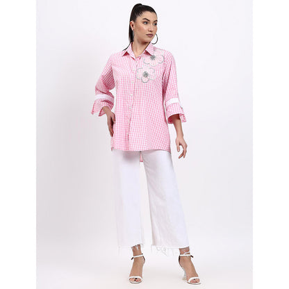 GAGAN VOHRA Womens Checks Pink Shirt