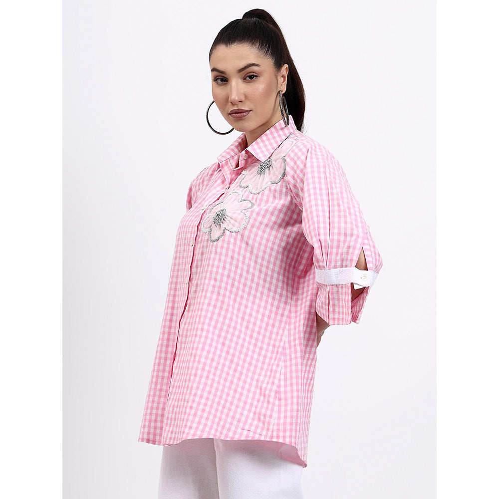 GAGAN VOHRA Womens Checks Pink Shirt