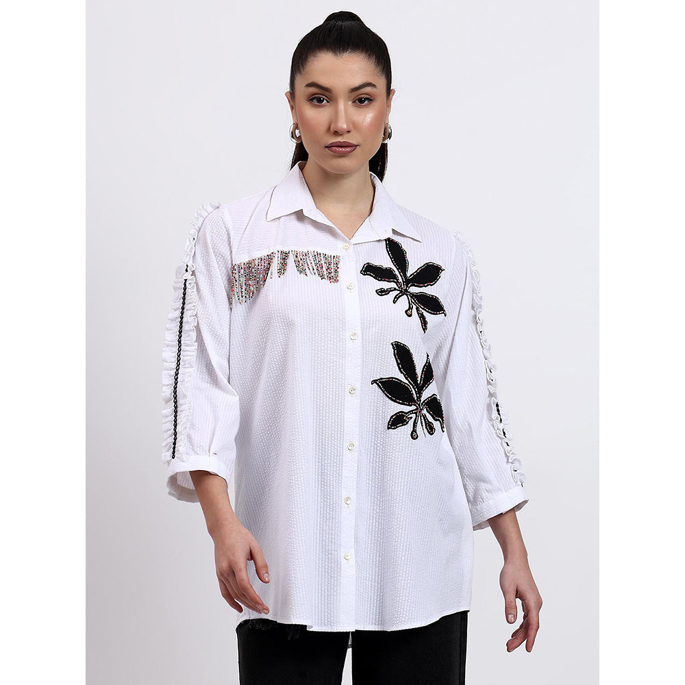 GAGAN VOHRA Womens Embroidered White Shirt