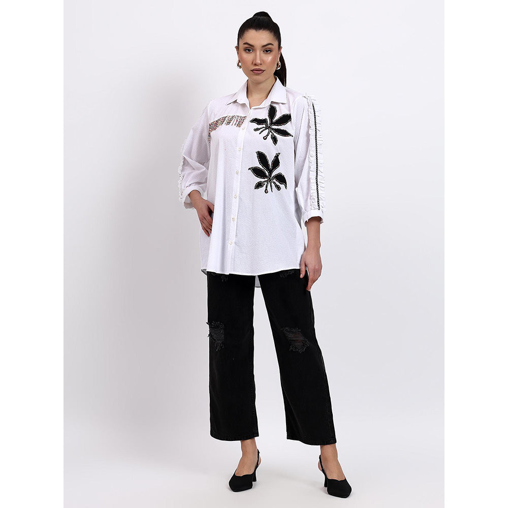 GAGAN VOHRA Womens Embroidered White Shirt