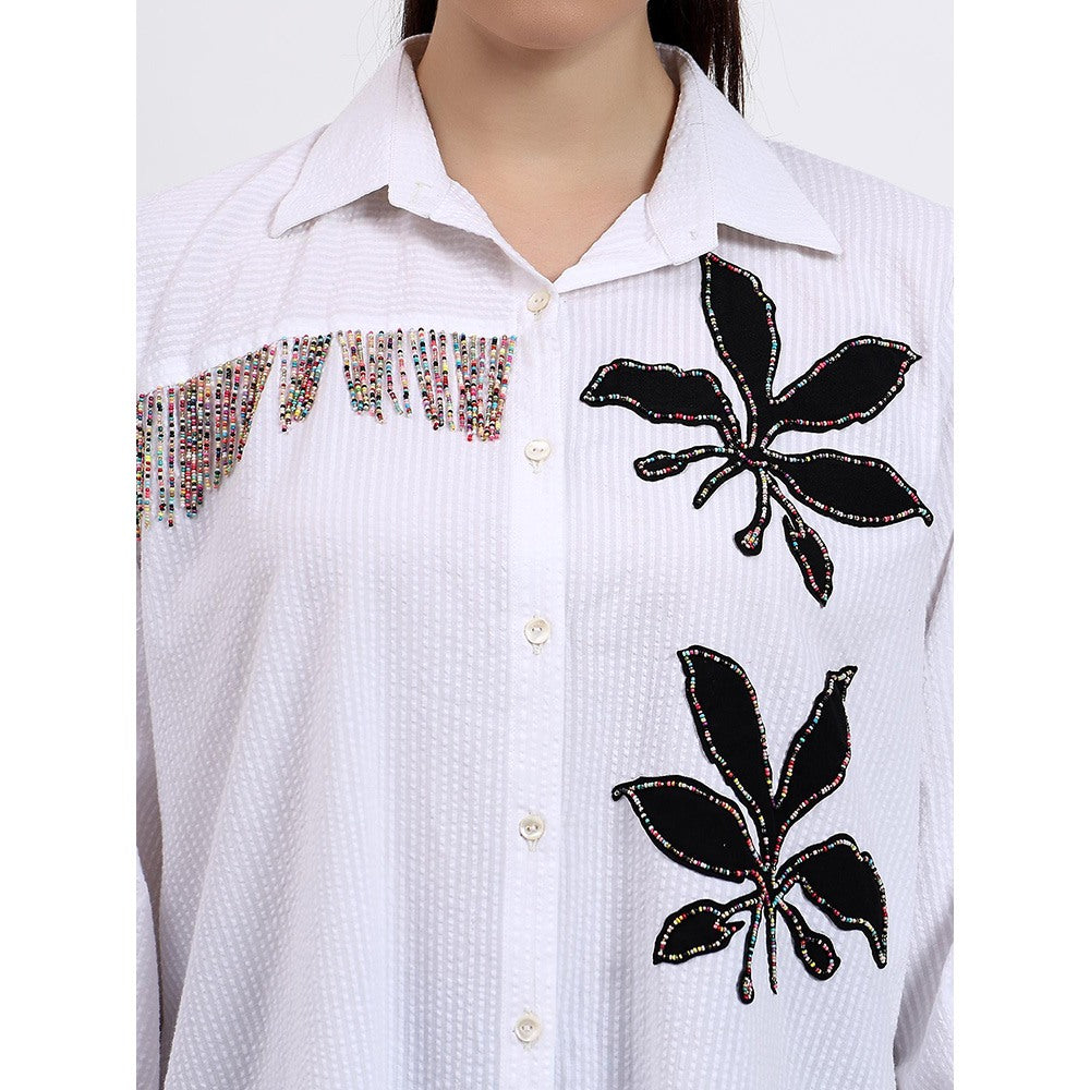 GAGAN VOHRA Womens Embroidered White Shirt
