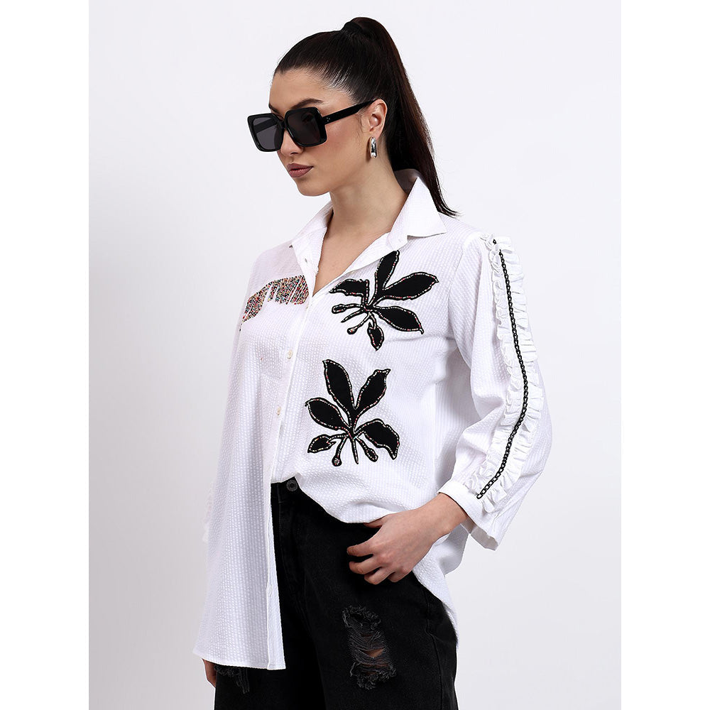 GAGAN VOHRA Womens Embroidered White Shirt