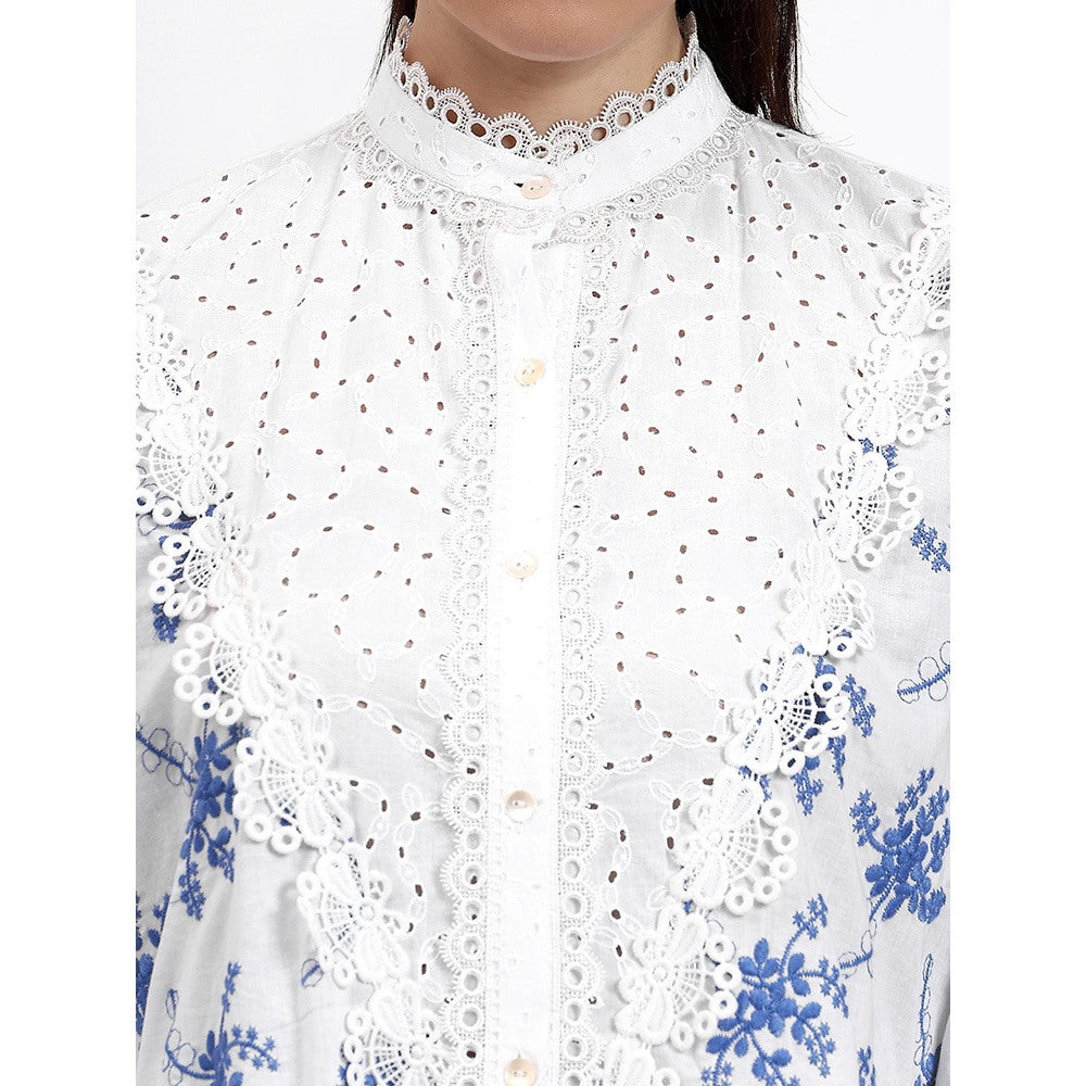 GAGAN VOHRA Womens Embroidered White Shirt