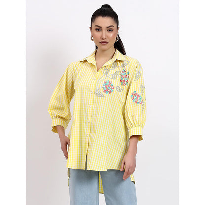 GAGAN VOHRA Womens Embroidered Yellow Shirt